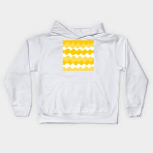 yellow and white horizontal waves pattern Kids Hoodie